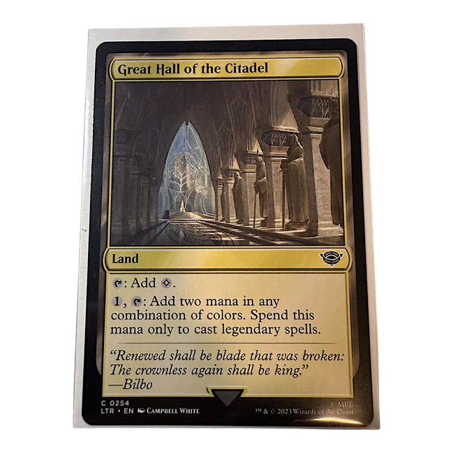 Magic: The Gathering Great Hall of the Citadel Land Card showing the card front with detailed artwork and mana symbols.