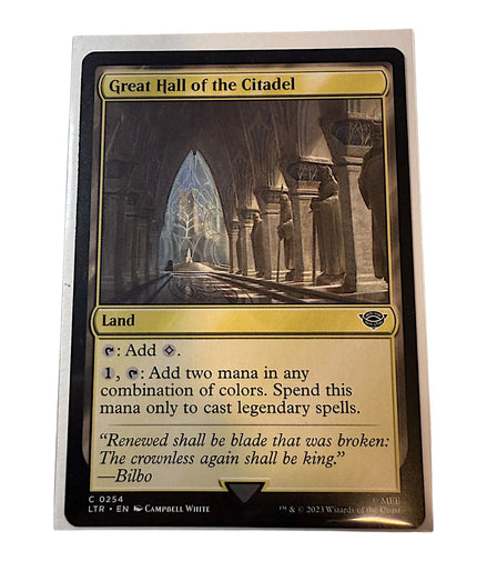 Magic: The Gathering Great Hall of the Citadel Land Card showing the card front with detailed artwork and mana symbols.