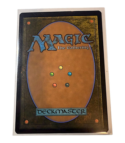 Back view of the Magic: The Gathering Great Hall of the Citadel Land Card featuring the iconic Deckmaster design.