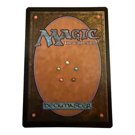 Back of a Magic: The Gathering card with the Deckmaster logo