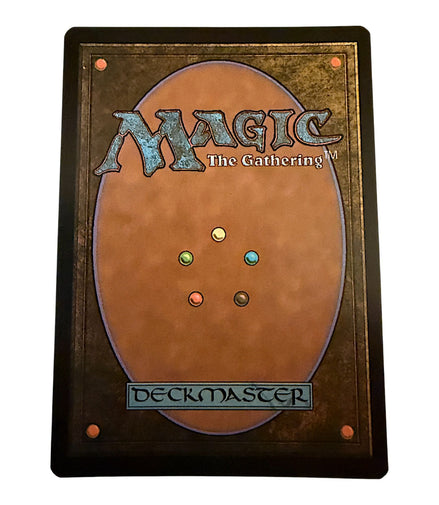 Back of a Magic: The Gathering card with the Deckmaster logo