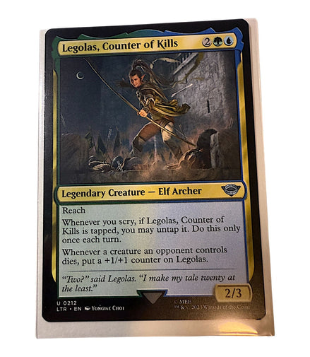 Magic: The Gathering Legolas Counter of Kills card featuring an elf archer