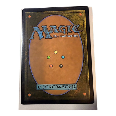 Back of the Magic: The Gathering card with Deckmaster logo