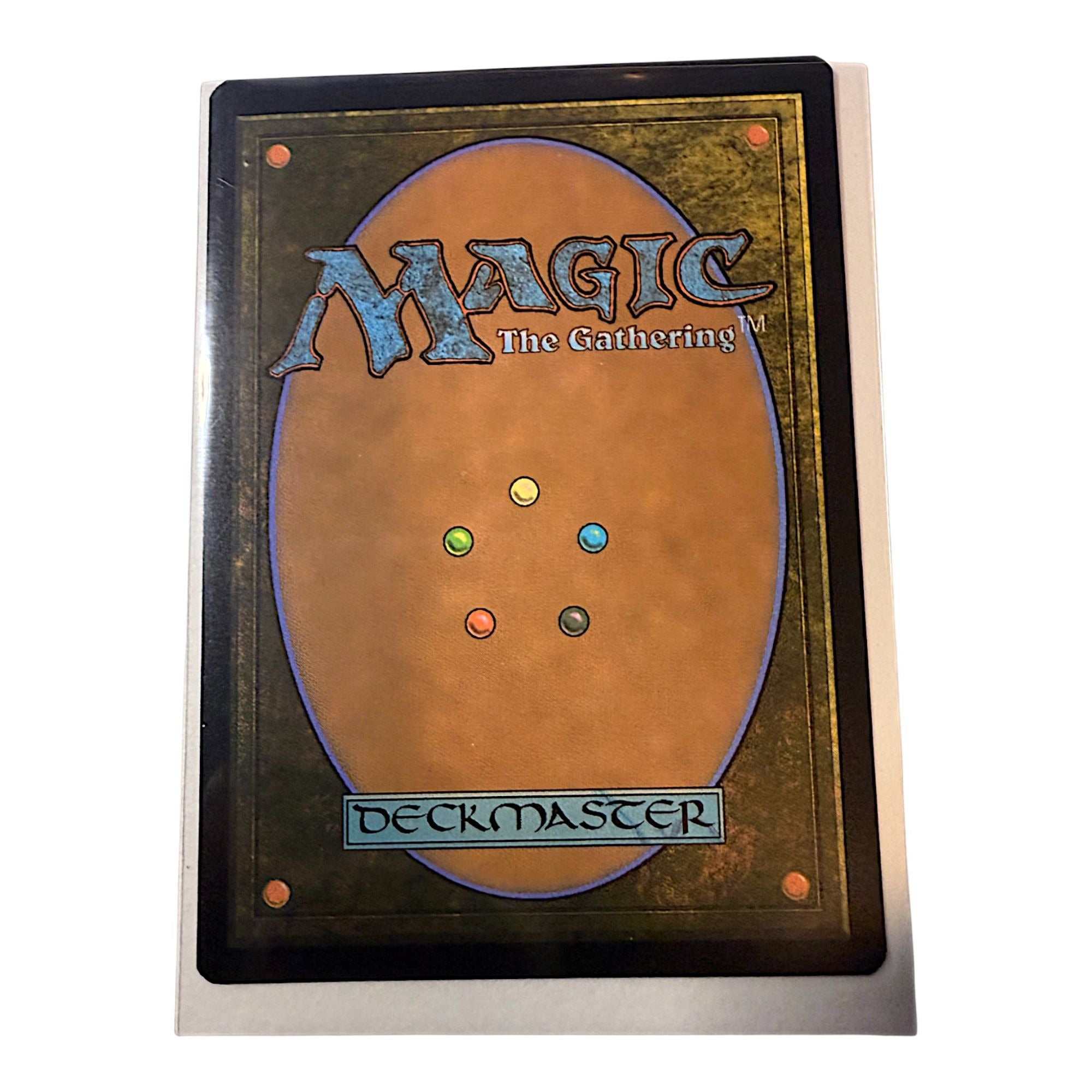 Back of the Magic: The Gathering card with Deckmaster logo