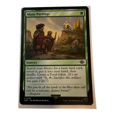 Magic: The Gathering Many Partings Sorcery Card front view
