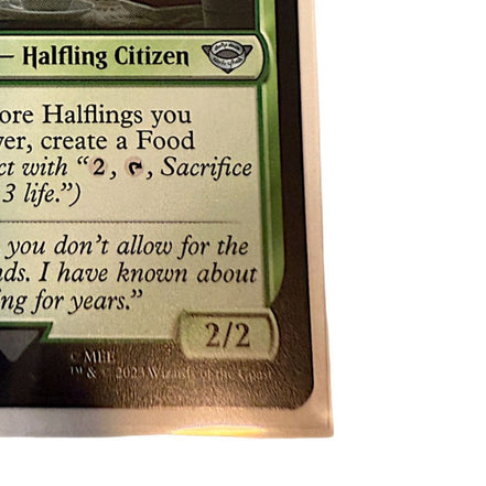 Magic: The Gathering card featuring Meriadoc Brandybuck, a legendary Halfling Citizen with a 2/2 power and toughness.