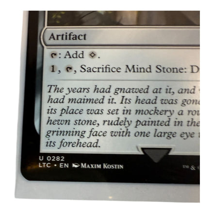 Artist signature on Mind Stone Artifact Card 2023