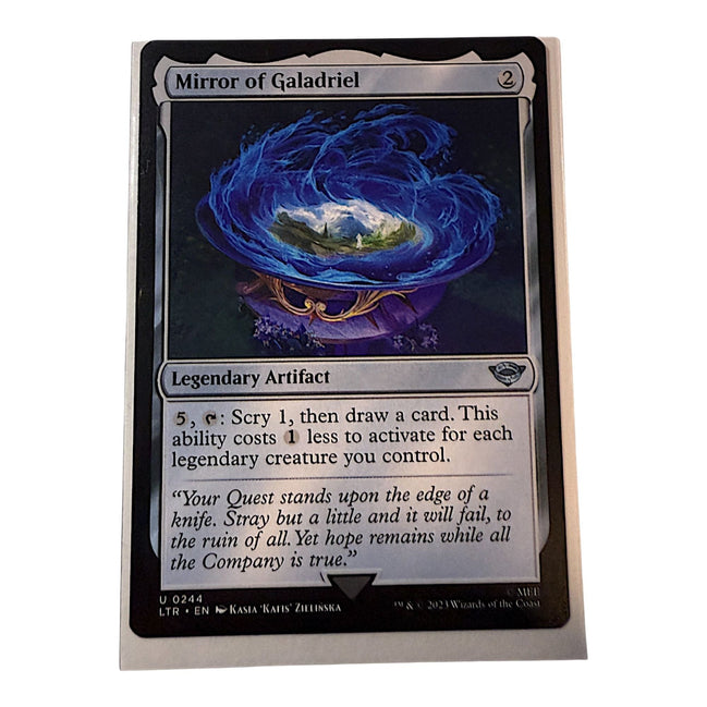 Magic: The Gathering Mirror of Galadriel card showing legendary artifact details