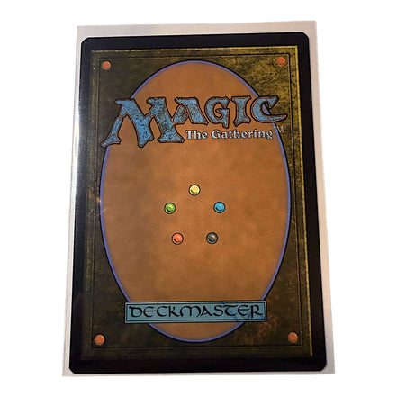 Back of a Magic: The Gathering card featuring the Deckmaster logo
