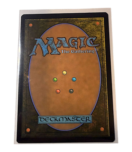 Back of a Magic: The Gathering card featuring the Deckmaster logo