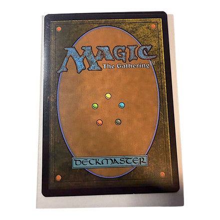 Back of a Magic: The Gathering card with the Deckmaster logo.