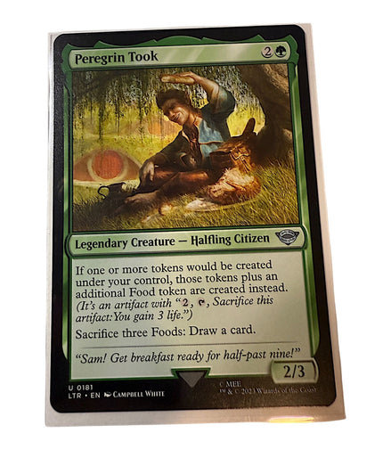 Magic: The Gathering Peregrin Took card showing a Halfling Citizen with token creation abilities.