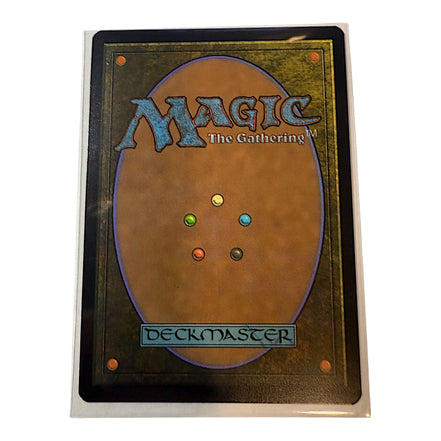 Back of a Magic: The Gathering card with the Deckmaster logo.