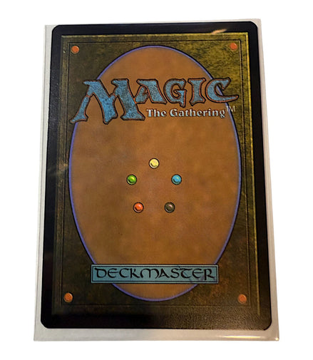 Back of a Magic: The Gathering card with the Deckmaster logo.