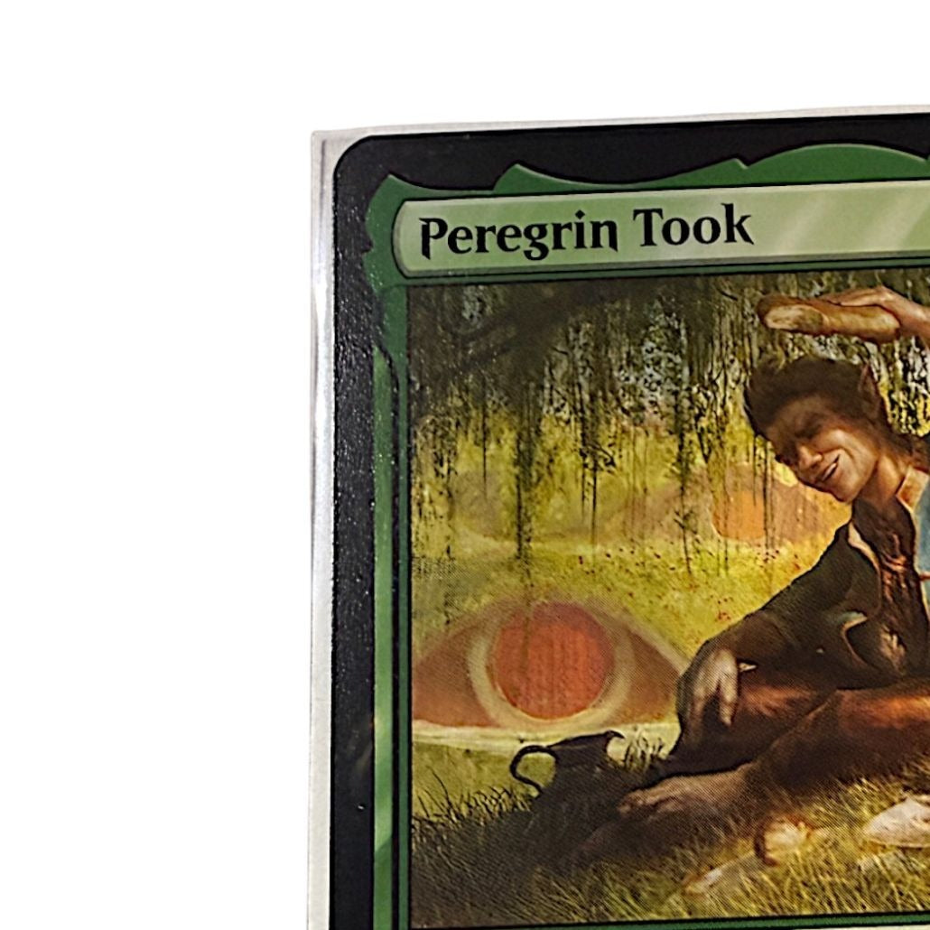 Close-up of the Peregrin Took card highlighting the Halfling Citizen artwork.