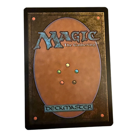 Back of a Magic: The Gathering card showing the iconic deckmaster design