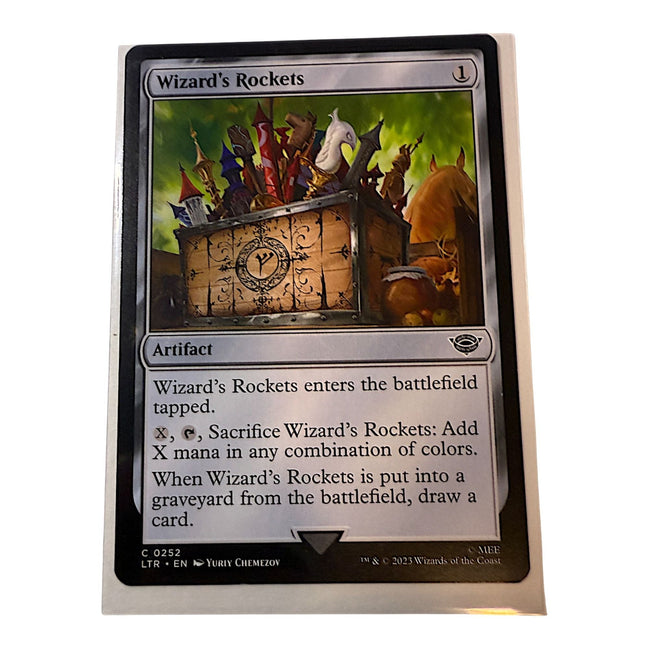 Magic The Gathering Wizards Rockets card showing artifact details