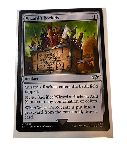 Magic The Gathering Wizards Rockets card showing artifact details