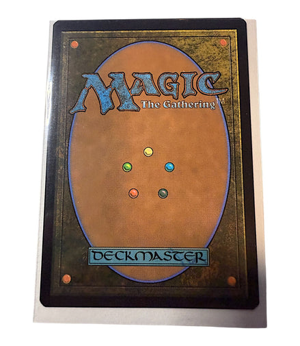 Back of Magic The Gathering card with Deckmaster logo