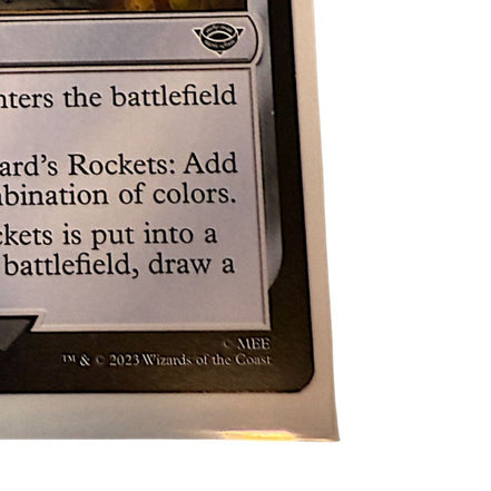 Magic The Gathering Wizards Rockets card showing artifact details