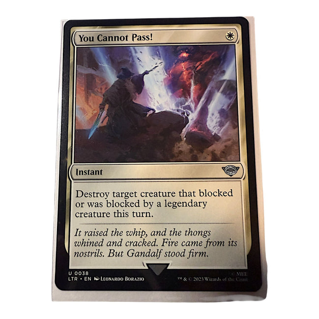 Magic The Gathering "You Cannot Pass!" card featuring Gandalf and Balrog in battle