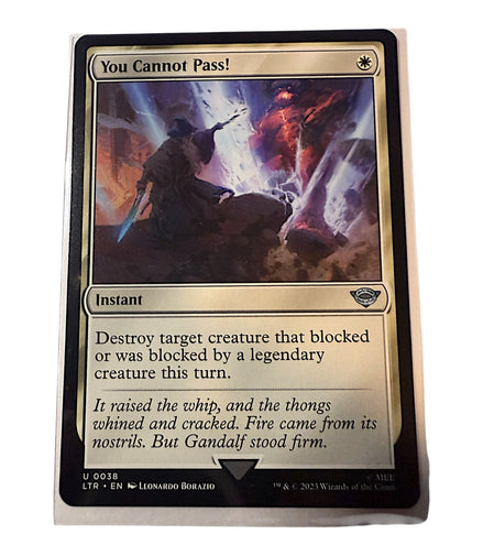 Magic The Gathering "You Cannot Pass!" card featuring Gandalf and Balrog in battle