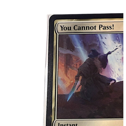 Close-up of "You Cannot Pass!" card artwork showing Gandalf