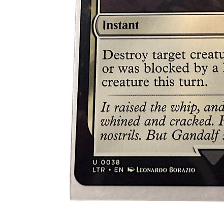 Corner view of Magic The Gathering card showing card number and series
