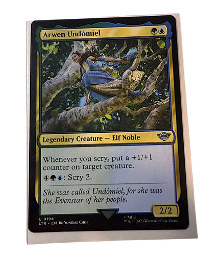 Arwen Undómiel card featuring legendary creature Elf Noble with scry ability