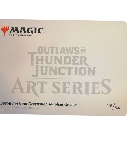 Back of the Magic The Gathering art card showing Thunder Junction series details and card number 19/54.