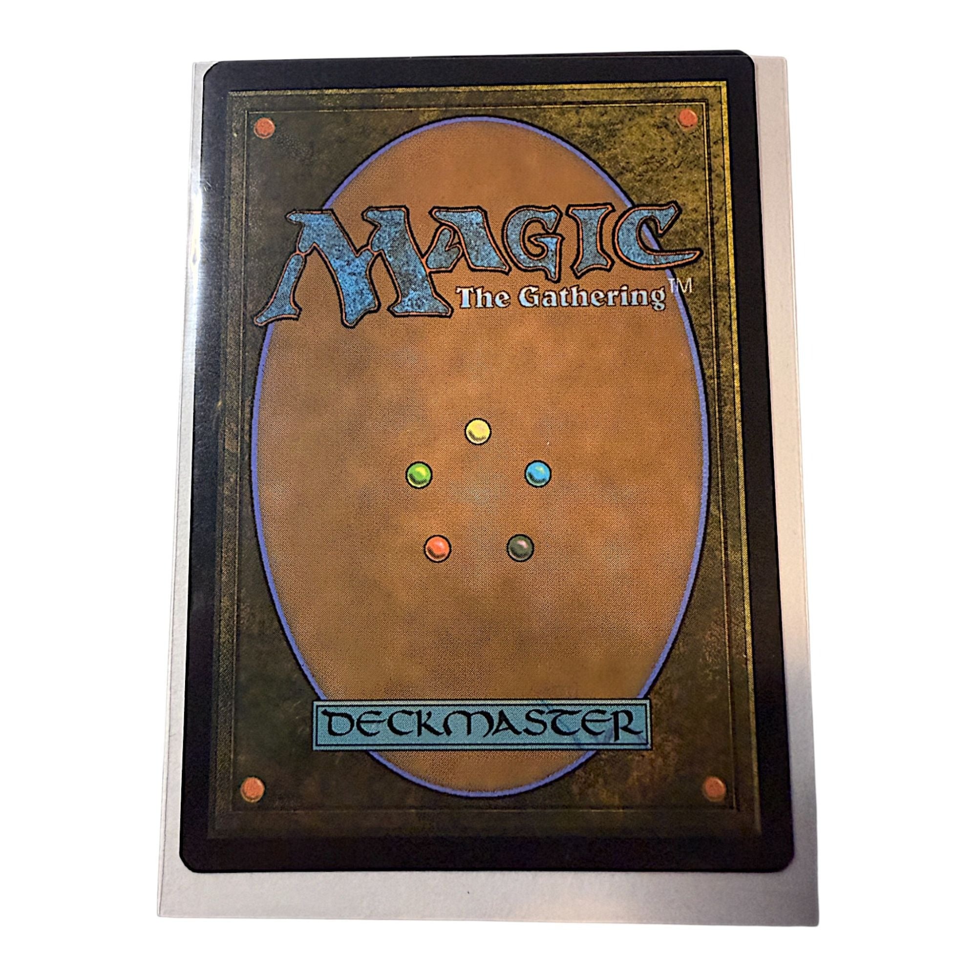 Back of Magic: The Gathering card with Deckmaster logo