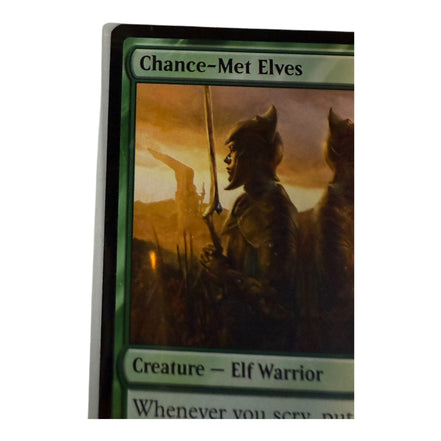 Close-up of Chance-Met Elves card showing Elf Warrior details