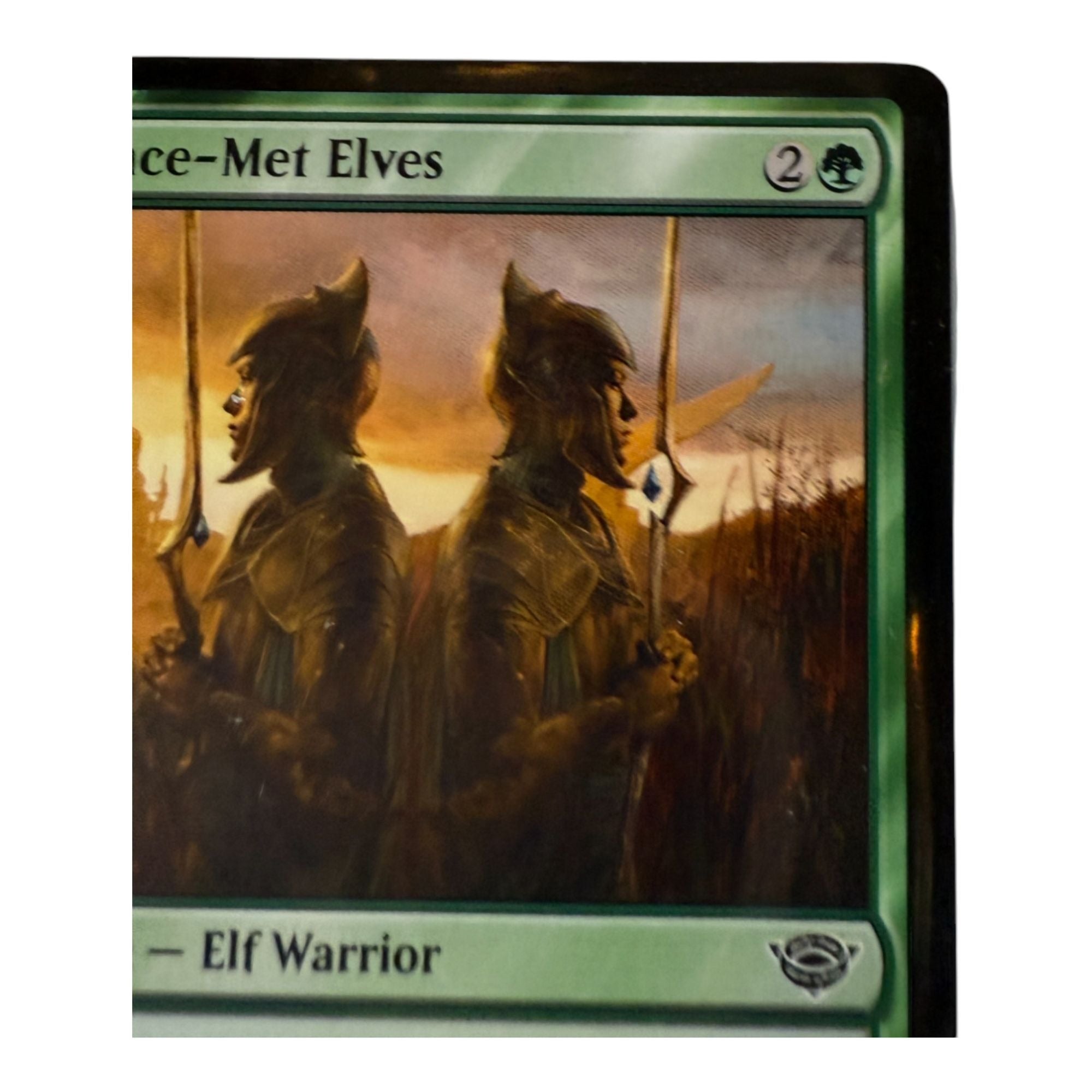 Detailed view of Chance-Met Elves card art and text