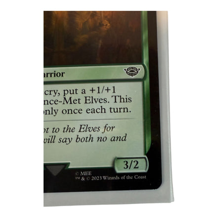 Bottom section of Chance-Met Elves card showing stats and quote
