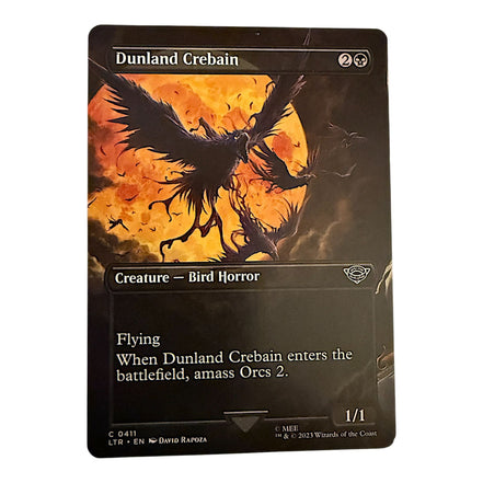 Magic The Gathering Dunland Crebain card featuring a bird horror with flying ability