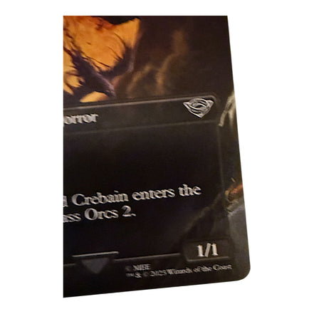 Bottom corner of Dunland Crebain card with artist credit and card details