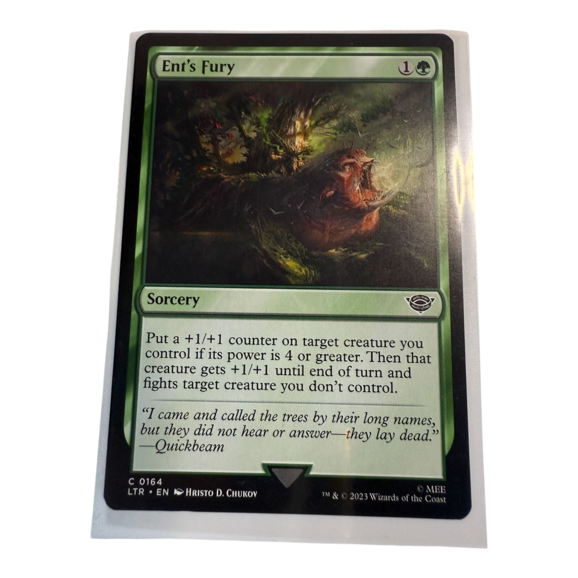 Magic: The Gathering Ent's Fury Sorcery Card showing artwork and details