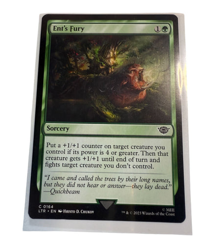 Magic: The Gathering Ent's Fury Sorcery Card showing artwork and details