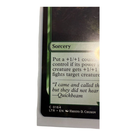 Close-up of Ent's Fury card artist and copyright details