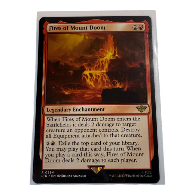 Magic The Gathering Fires Of Mount Doom card showing legendary enchantment details