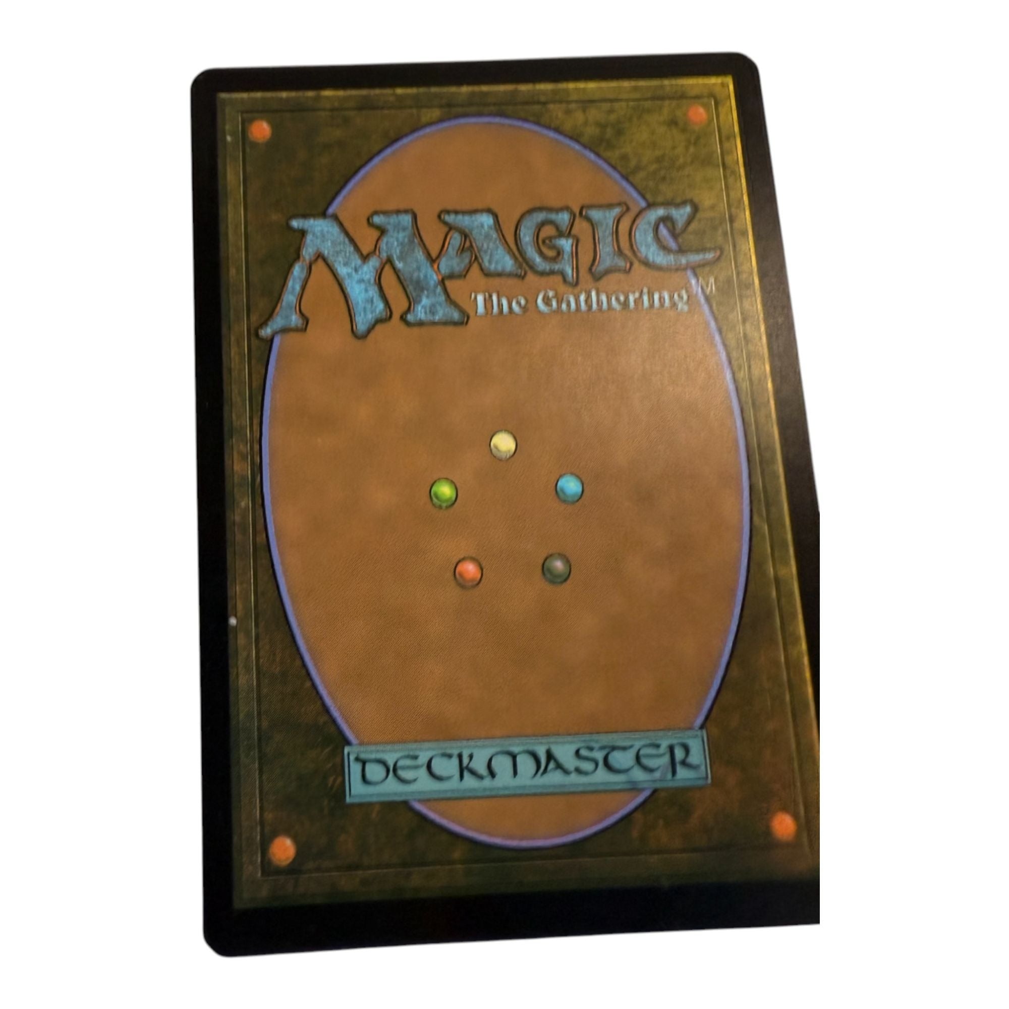 Back of Magic The Gathering card showing deckmaster design