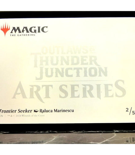 Back of the Magic The Gathering Frontier Seeker card from Outlaws of Thunder Junction