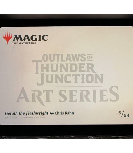 Back of the Magic The Gathering art card from Outlaws Thunder Junction series