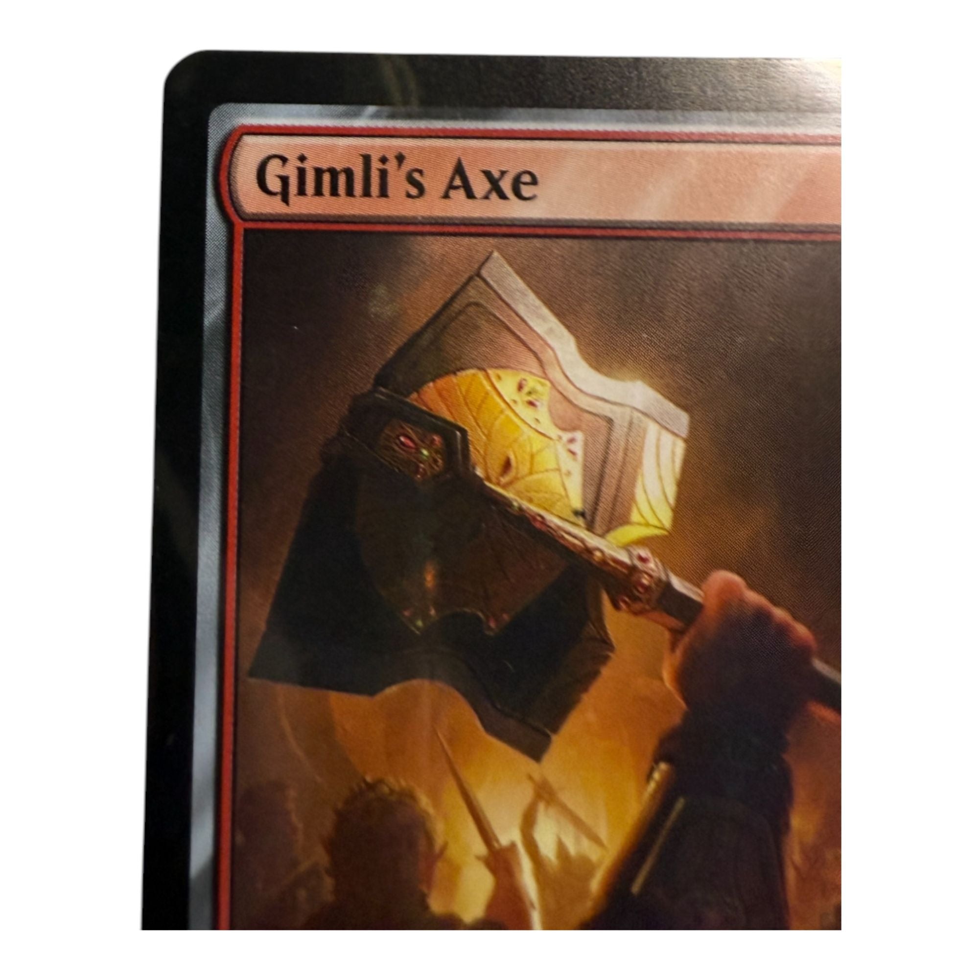 Close-up of Gimli's Axe card highlighting the axe illustration