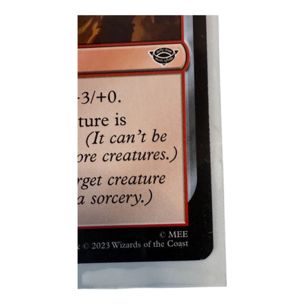 Bottom corner of Gimli's Axe card with card text details