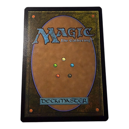 Back of Magic The Gathering card with deckmaster logo