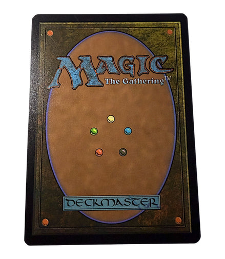 Back of Magic The Gathering card with deckmaster logo