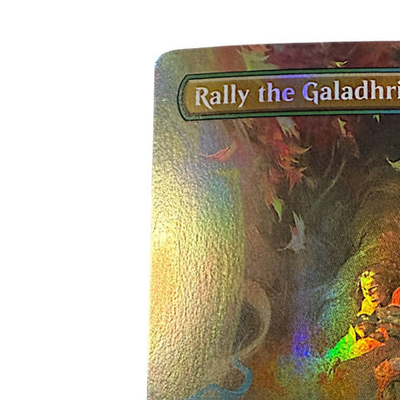 Artistic depiction on the Rally The Galadhrim card showcasing the Galadhrim theme.