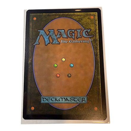 Magic The Gathering card back view with deckmaster logo