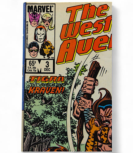 Marvel West Coast Avengers 3 Comic "Tigra Vs. Kraven" 1985 – 80s comics - Flip Side CollectiblesComicMarvel